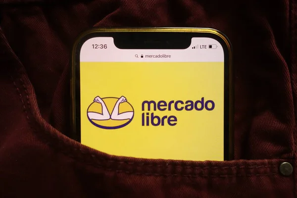 Konskie Poland January 2022 Mercado Libre Inc Logo Displayed Mobile — Stock Photo, Image