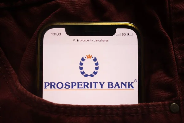 Konskie Polonia Enero 2022 Prosperidad Bancshares Inc Logotipo Mostrado Teléfono —  Fotos de Stock