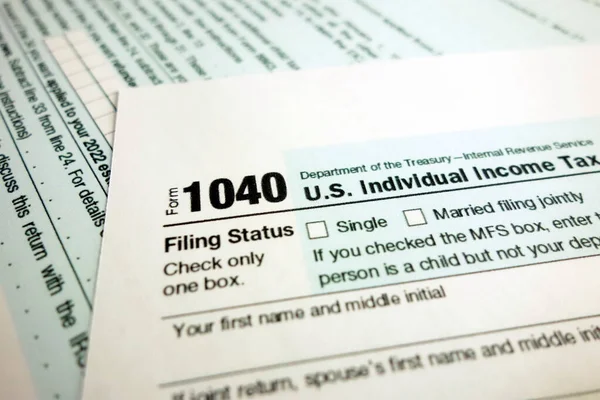 1040 Formulario Declaración Individual Del Impuesto Sobre Renta Para Año —  Fotos de Stock