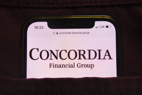 Konskie Poland February 2022 Concordia Financial Group Logo Displayed Mobile — Stock Photo, Image