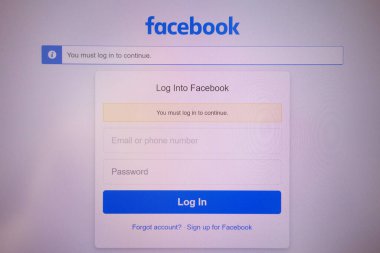 KONSKIE, POLAND - April 27, 2022: login to Facebook social networking website displayed on laptop computer