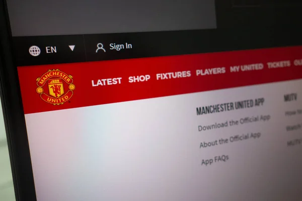 Konskie Polen April 2022 Offizielle Website Von Manchester United Www — Stockfoto