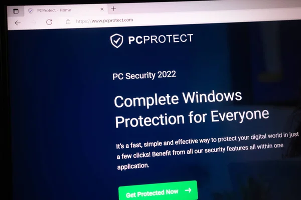 Konskie Poland 2022年5月21日 Www Pcprotect Comウェブサイトがラップトップ画面に表示されます — ストック写真