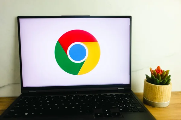 Konskie Polen Juli 2022 Logo Des Webbrowsers Google Chrome Auf — Stockfoto