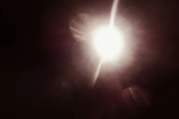 Solar Lens Flare Light Effect Black Background — ストック写真