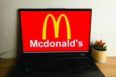 KONSKIE, POLAND - July 05, 2022: McDonalds company logo displayed on laptop computer screen
