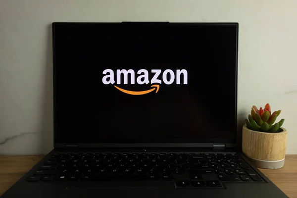 Konskie Poland July 2022 Amazon Logo Displayed Laptop Computer Screen — Stok Foto