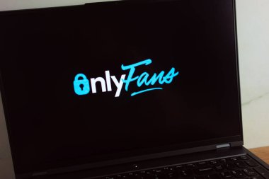 KONSKIE, POLAND - July 11, 2022: OnlyFans content subscription service logo displayed on laptop computer screen