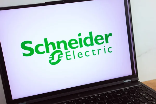 Konskie Poland Июля 2022 Логотип Компании Schneider Electric Управлению Электроэнергией — стоковое фото