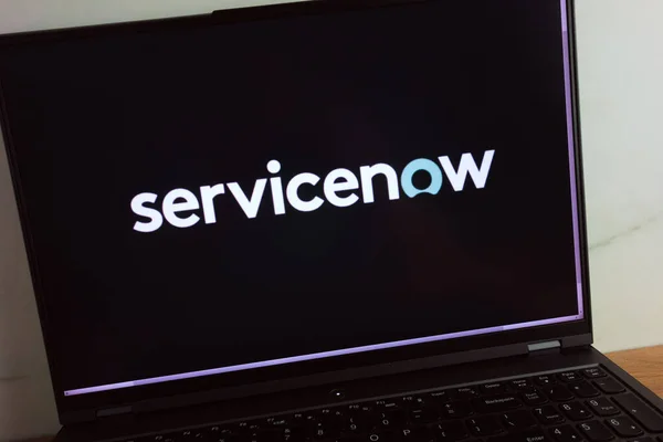 Konskie Poland July 2022 Servicenow Software Company Logo Displayed Laptop — Stockfoto
