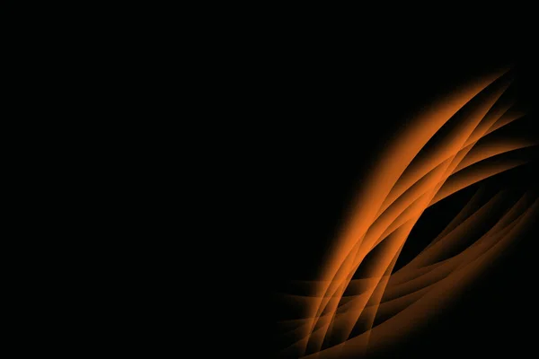 Abstract dark orange curved neon lights background. Wallpaper pattern, copy space for design