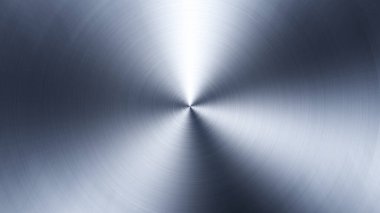 Polished brushed metal radial background. Nickel, chrome, titan, steel, alloy texture. Technology concept