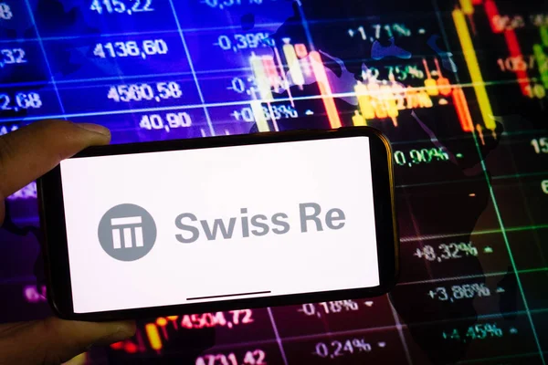 Konskie Poland September 2022 Smartphone Displaying Logo Swiss Company Stock — Stock Photo, Image