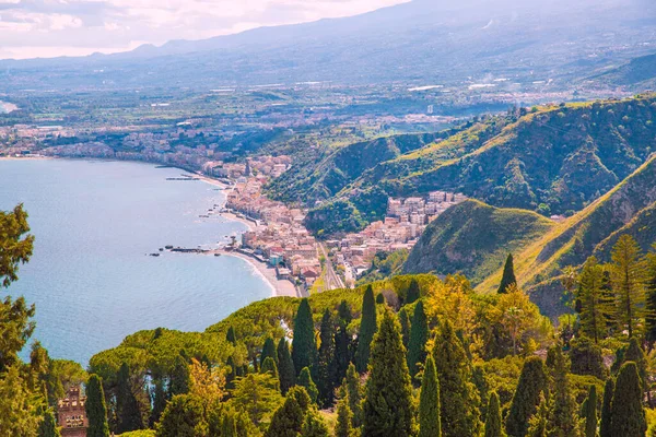 Middellandse Zee Prachtig Uitzicht Taormina Sicilië Eiland Italië Mooie Zonnige — Stockfoto