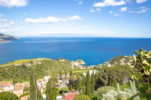 Middellandse Zee Prachtig Uitzicht Taormina Sicilië Eiland Italië Mooie Zonnige — Stockfoto