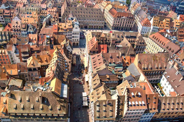 Bela Vista Panorâmica Para Cidade Velha Estrasburgo Alsase França Edifícios — Fotografia de Stock