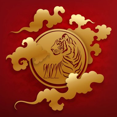 Yuvarlak bir madalyona oyulmuş kaplan.