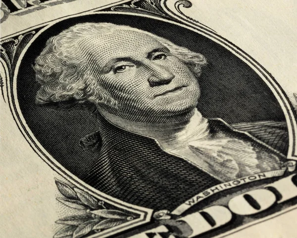 ABD Başkanı George Washington 'ın bir dolarlık banknottaki görüntüsü. Yakın plan..
