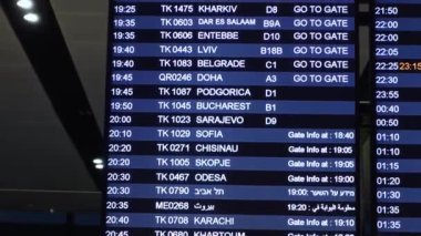 Zaman çizelgesi gidiş zamanı kapı numarasını gösteriyor