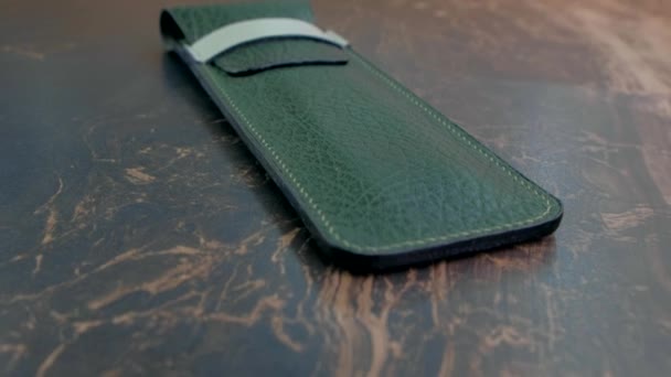 Leather insulin pen case. — Stock Video