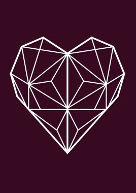 Line heart wall panel