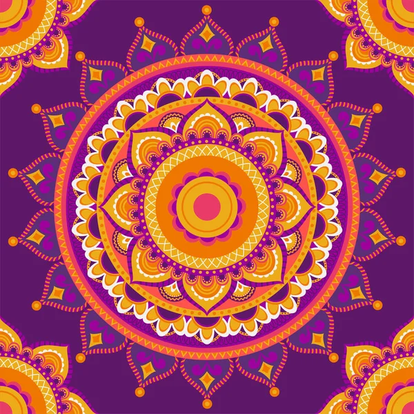 Diwali Festival Background Floral Ornament Vector Illustration Mandala — Vetor de Stock