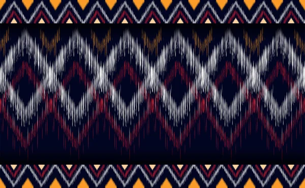 Borduurpatroon Vector Geometrische Etnische Zigzag Textiel Achtergrond Diagonaal Ikat Vintage — Stockvector