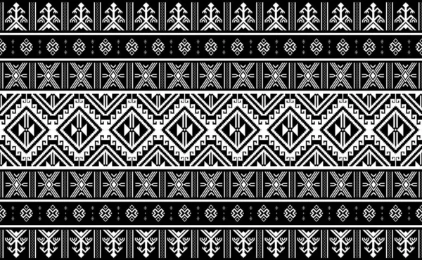 Ethnische Mustervektoren Abstrakter Stoffhintergrund Schwarz Weißes Nahtloses Aztekisches Design Grafisches — Stockvektor