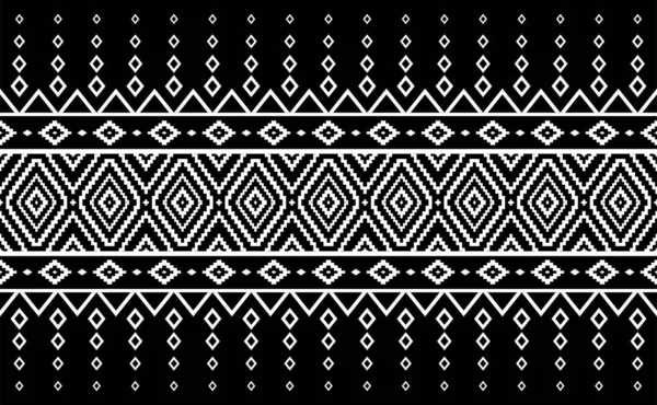 Ethnische Mustervektoren Abstrakter Nahtloser Geometrischer Hintergrund Graphischer Schwarzer Und Weißer — Stockvektor