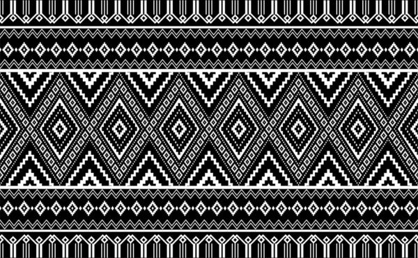 Ethnische Muster Vektor Schwarz Weiß Nahtlosen Geometrischen Hintergrund Tribal Für — Stockvektor