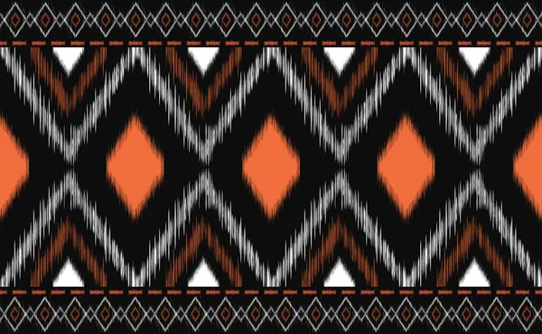 Broderimönster Vektor Geometriska Etniska Sicksack Textil Bakgrund Aztec Design För — Stock vektor