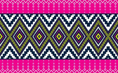 Geometrik etnik model, nakış sürekli kabile arka planı, vektör köşegen düz çizim