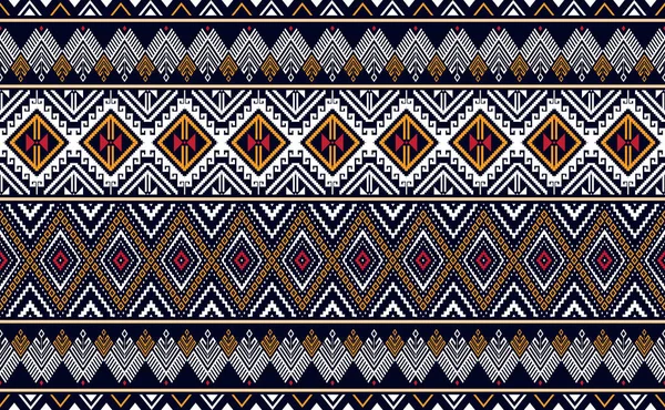 Geometric Ethnic Pattern Embroidery Motif Background Vector Fabric Print — Stock Vector