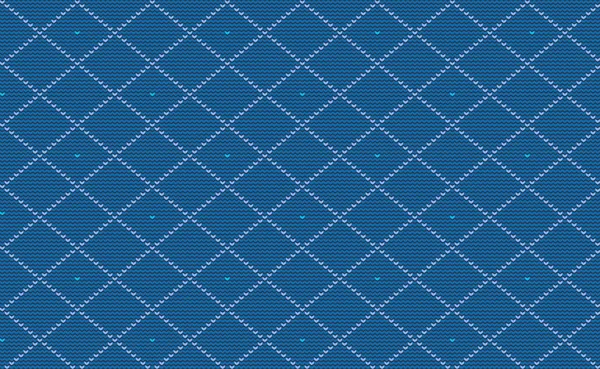 Синій Язаний Візерунок Вектор Вишивка Діагональний Фон Графічний Декоратив Друку — стоковий вектор