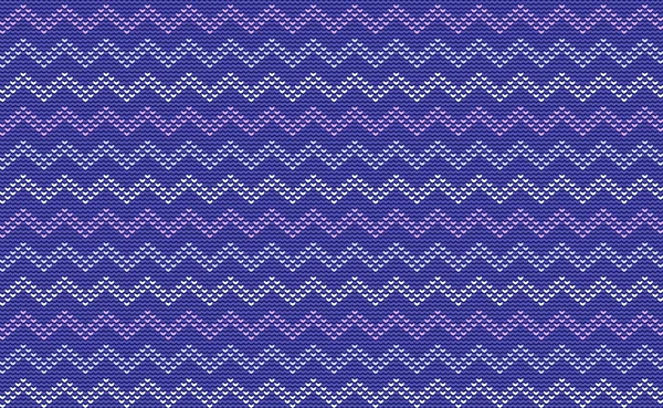 White Purple Cross Stitch Pattern Zigzag Embroidery Repeat Background Knitted — стоковий вектор
