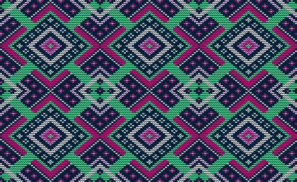 Patrón Étnico Punto Punto Cruz Vectorial Fondo Boho Estilo Étnico — Vector de stock