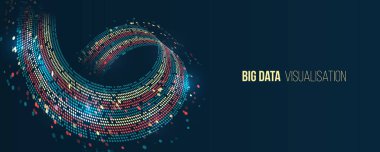 Visualization of Sorting data, Abstract processing of information flow. Vector database background. Filtering machine algorithms. clipart svg vector 