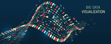 Dosya oluşturma, makine öğrenme. Büyük veri görselleştirmesi. Dinamik bir bilgi dizisi. Veri sıralama işlemi. Büyük veri akışı fütüristik bilgi grafikleri.