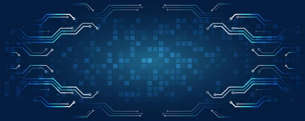 Kék Háttér Különböző Technológiai Elemekkel Tech Számítógép Digitális Technológia Koncepció — Stock Vector