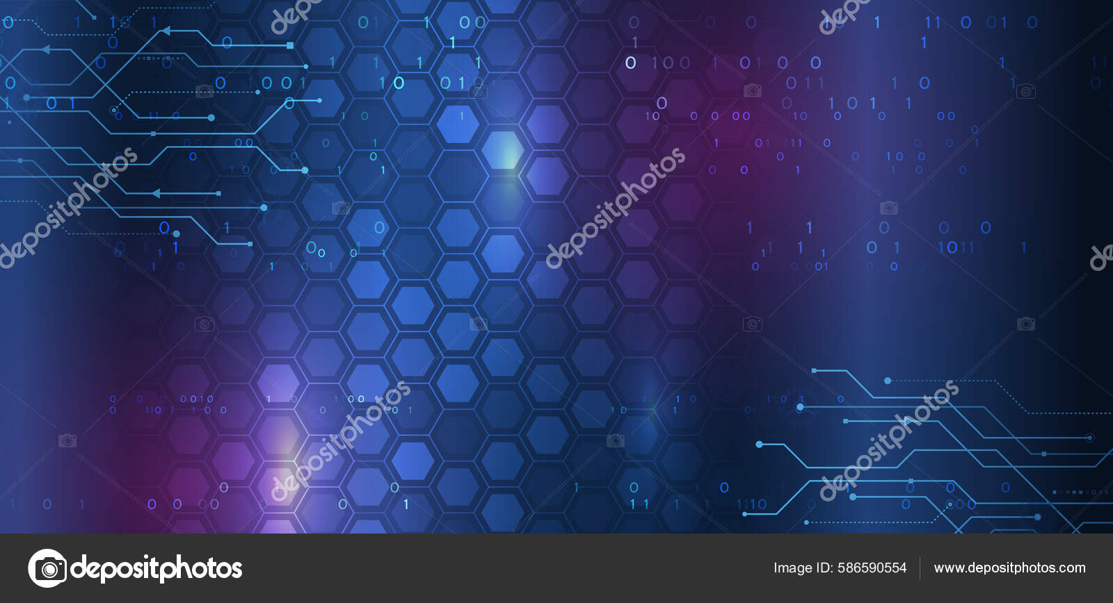 Blue Background Various Technological Elements Tech Computer Digital ...