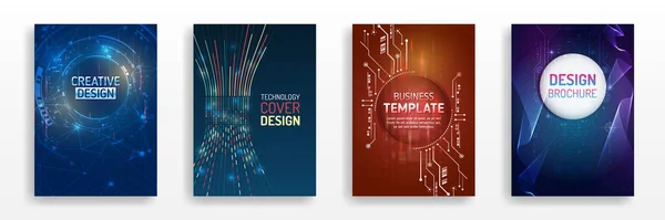 Σχεδιασμός Ιστορικού Τεχνολογίας Βιβλιάριο Φυλλάδιο Ετήσια Έκθεση Σχεδιασμός Επιστημονικής Κάλυψης — Διανυσματικό Αρχείο