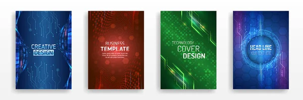 Technology Background Design Booklet Leaflet Annual Report Layout Science Cover — Image vectorielle