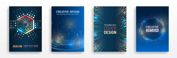 Technology Background Design Booklet Leaflet Annual Report Layout Science Cover — ストックベクタ