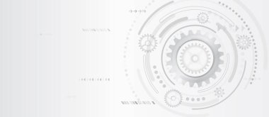 Gri arka planda teknoloji vites konsepti. Yüksek teknoloji vites endüstriyel mekanizması. Çarklar modern vektör illüstrasyonunu döndürür. Çarklar ve dişliler makine mühendisliği sunum tasarımı