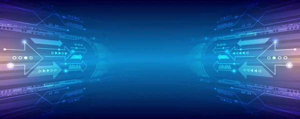 Ілюстрація Високотехнологічного Язку Синьому Фоні Високошвидкісна Технологія Передачі Інформації Глобальна — стоковий вектор