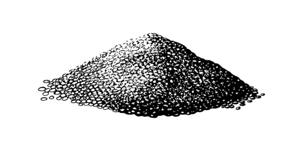 中国の種子の山。サルビア・ヒスパニカ。スパイスやコンディション、風味や顆粒や穀物。古いスケッチやヴィンテージスタイルで描かれた手を刻ま. — ストックベクタ