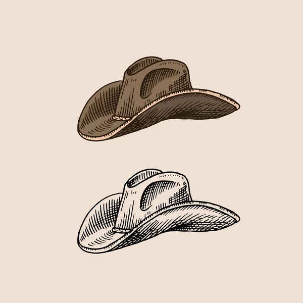 Vintage hoed. De cowboy. Elegante mannen. Retro mode. Engelse stijl. Handgetrokken — Stockvector