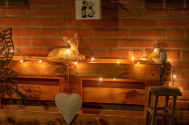 Lahey, Hollanda - 27 Kasım 2021: Şenlik döneminde Noel ışıkları