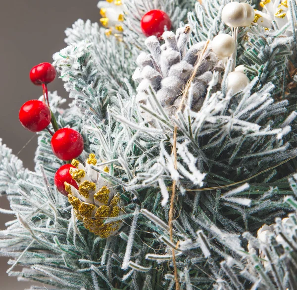 Primo Piano Delle Decorazioni Dell Albero Natale — Foto Stock