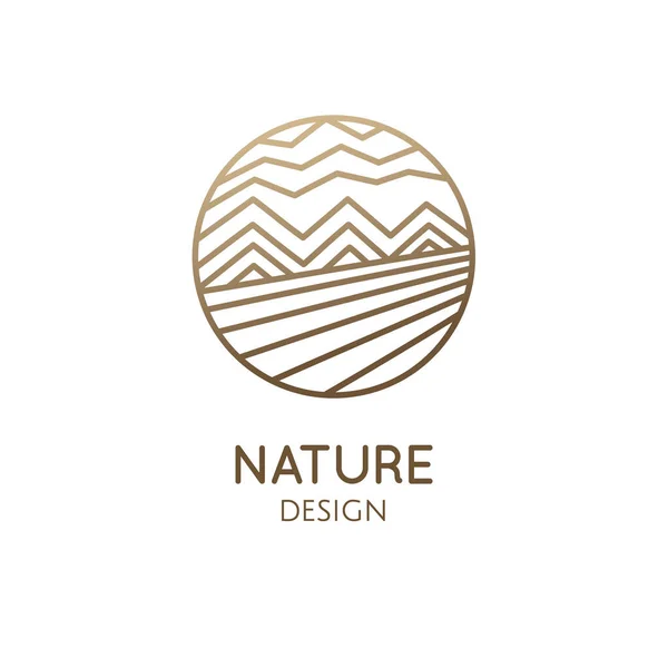 Logotipo montaña paisaje — Vector de stock